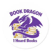 Autocollant d'amant de livre | Dragon de livre Je