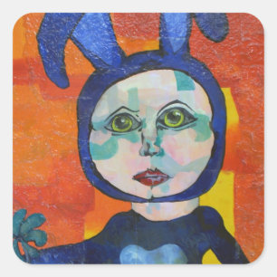 Autocollant d'ami de lapin