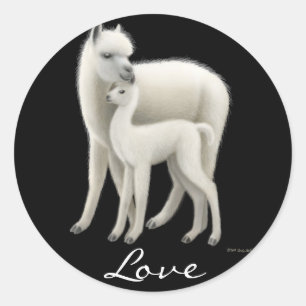 Autocollant d'amour Alpaca