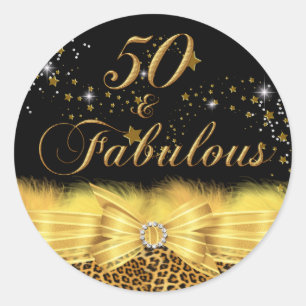 Autocollant d'anniversaire 50 & Fabuleux Imprimé L