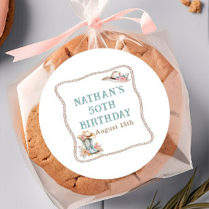 Autocollant d'anniversaire Bottes et Chapeau de Co