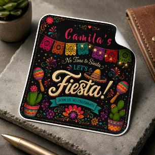 Autocollant d'anniversaire Coloré Fiesta pour Fill