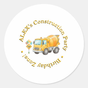 Autocollant d'anniversaire de construction Zone