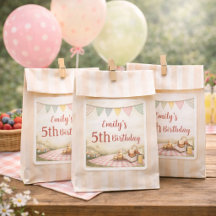 Autocollant d'anniversaire de fête de pique-nique 