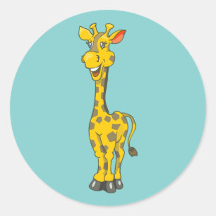 Autocollant d'anniversaire de girafe