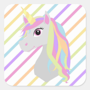 Autocollant d'anniversaire de licorne