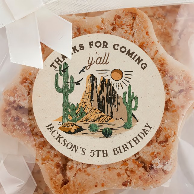 Autocollant d'anniversaire de Western Wild West Co (Créateur téléchargé)
