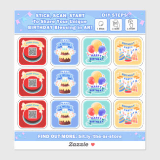 Autocollant d'anniversaire DIY-AR