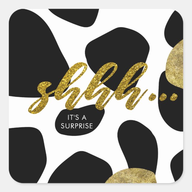 Autocollant d'anniversaire du Motif animal Gold Su (Devant)