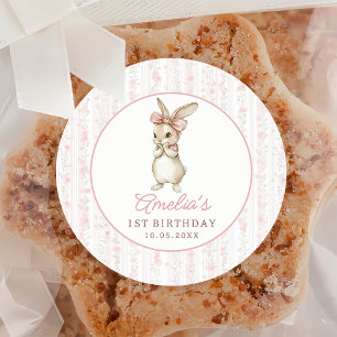 Autocollant d'anniversaire floral Cottage Chic Bun