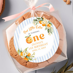 Autocollant d'anniversaire Little Cutie Orange Cit