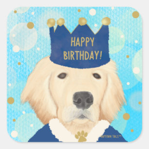 Autocollant d'anniversaire Prince Golden Retriever