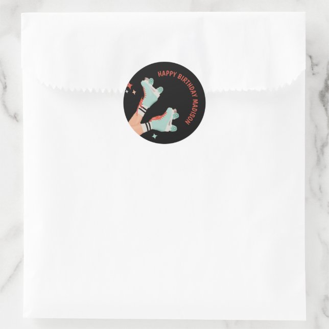 Autocollant d'anniversaire Retro Roller (Sac)