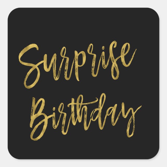 Autocollant d'anniversaire surprise Gold Foil (Devant)