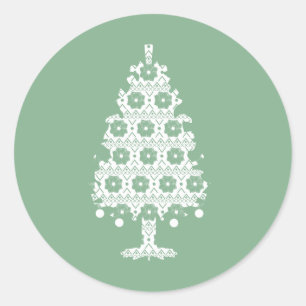 Autocollant d'arbre de Noël en tricot d'hiver