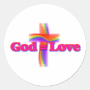 Autocollant d'arc-en-ciel de God=Love