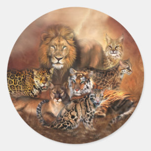 Autocollant d'art de grand chat