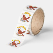 Autocollant d'art folklorique Cardinal rouge de Vi