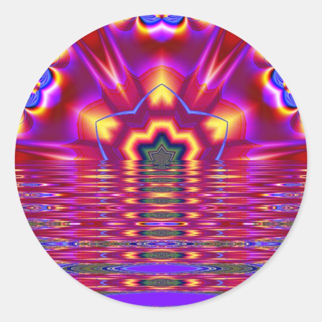 autocollant d'art fractal à réflexion rouge/scella (Devant)