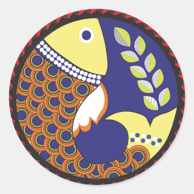 Autocollant d'art Madhubani (Devant)