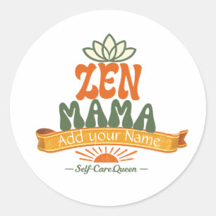 Autocollant d'art personnalisé Retro Zen Mama Yoga
