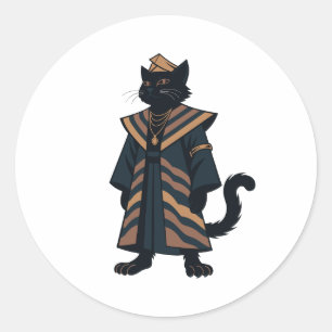 Autocollant d'art populaire Pharaon Chat Noir