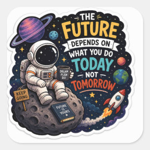 Autocollant d'astronaute motivant