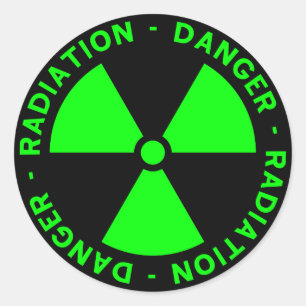 Autocollant d'avertissement de rayonnement vert