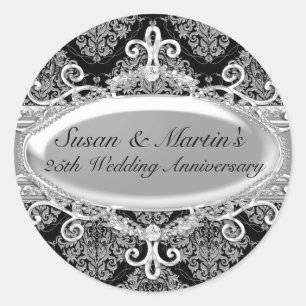 Autocollant de 25e anniversaire de mariage Silver 