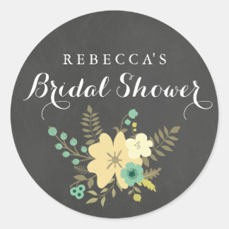 Autocollant de Baby Shower avec feuillage printani