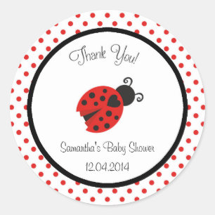 Autocollant de baby shower de coccinelle