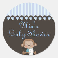 Autocollant de Baby shower de conception de singe