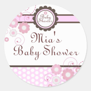 Autocollant de Baby shower de conception florale r