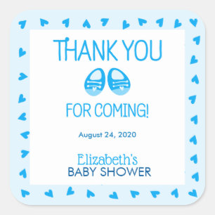 Autocollant de baby shower de garçon bleu de