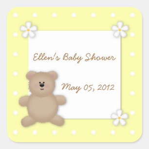 Autocollant de Baby shower d'ours en peluche perso