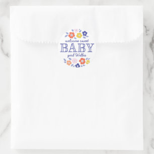 Autocollant de Baby shower en cascade vintage