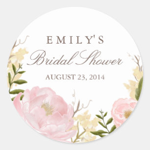 Autocollant de Baby Shower Floral Botanique