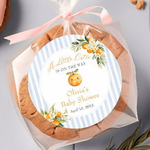 Autocollant de Baby Shower Little Cutie Citrus Ora