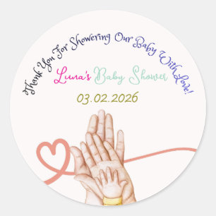 Autocollant de Baby Shower Personnalisable Mignon 
