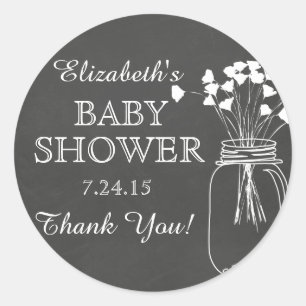 Autocollant de Baby Shower pour Pot Mason avec Tab