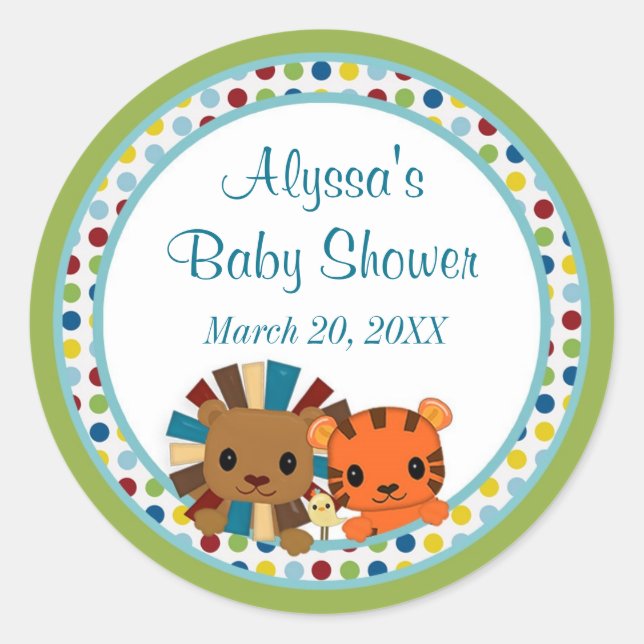 Autocollant de Baby shower ZOO Parade animale APK# (Devant)