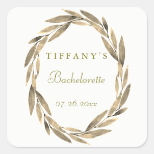Autocollant de Bachelorette à feuille dorée modern