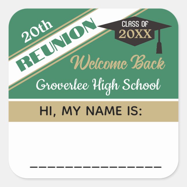 Autocollant de badge de nom de réunion de classe c (Devant)