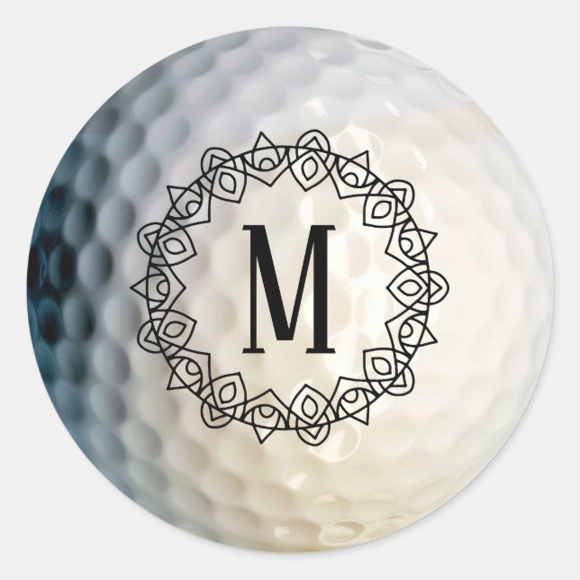 Autocollant de balle de golf monogramme personnali (Devant)