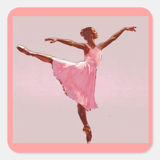 autocollant de ballerine afro-américaine (Devant)