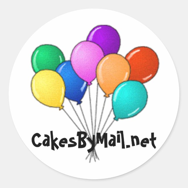 autocollant de ballon cakesbymail.net (Devant)