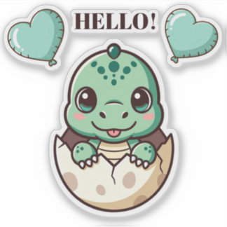 Autocollant de bébé dragon mignon – Bonjour Dragon