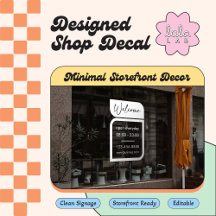 Autocollant de bienvenue et d'horaires d'ouverture