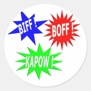 Autocollant de Boff Kapow de coup de poing