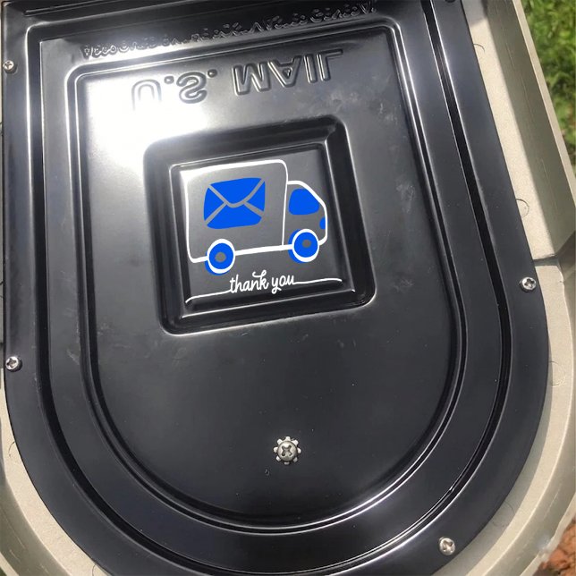 Autocollant de boîte aux lettres Merci, Étiquette  (thank you Mailbox Door Decal)